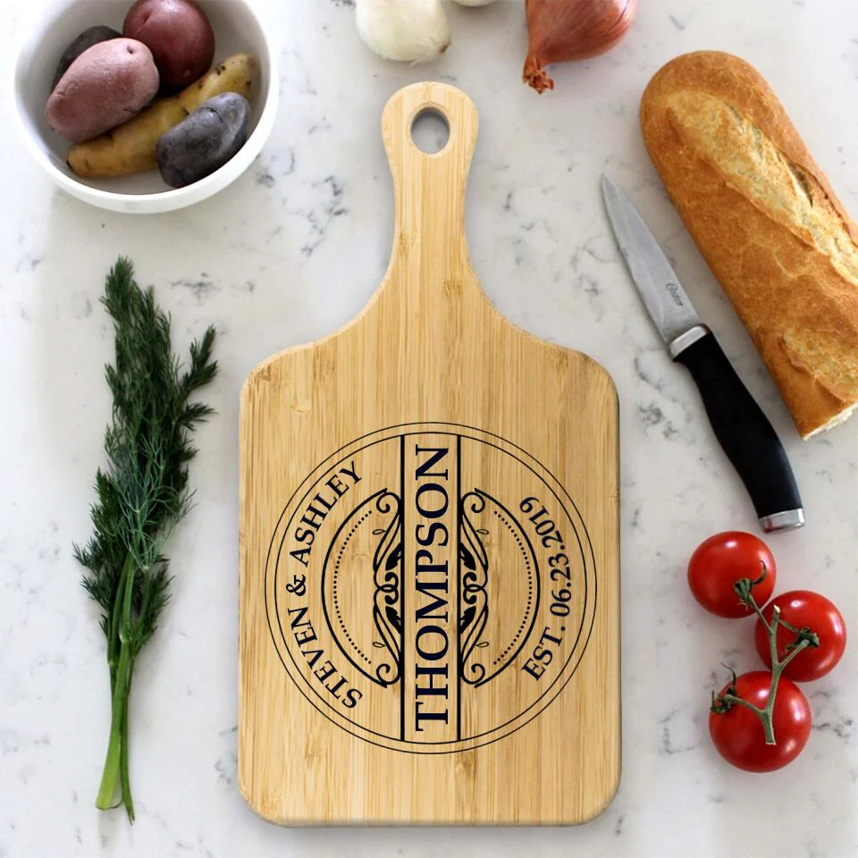 Custom Name And Date In Different Styles - Housewarming Gifts - Custom Wooden Cutting Board - Image 4