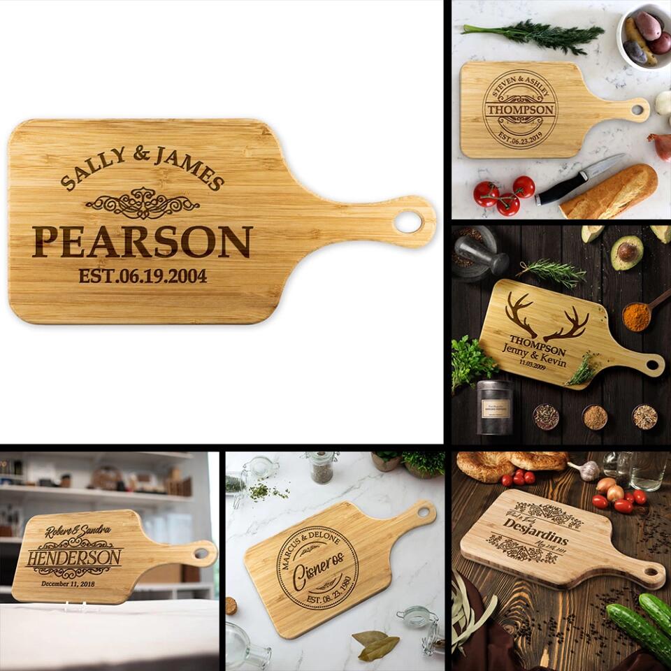Custom Name And Date In Different Styles - Housewarming Gifts - Custom Wooden Cutting Board - Image 5