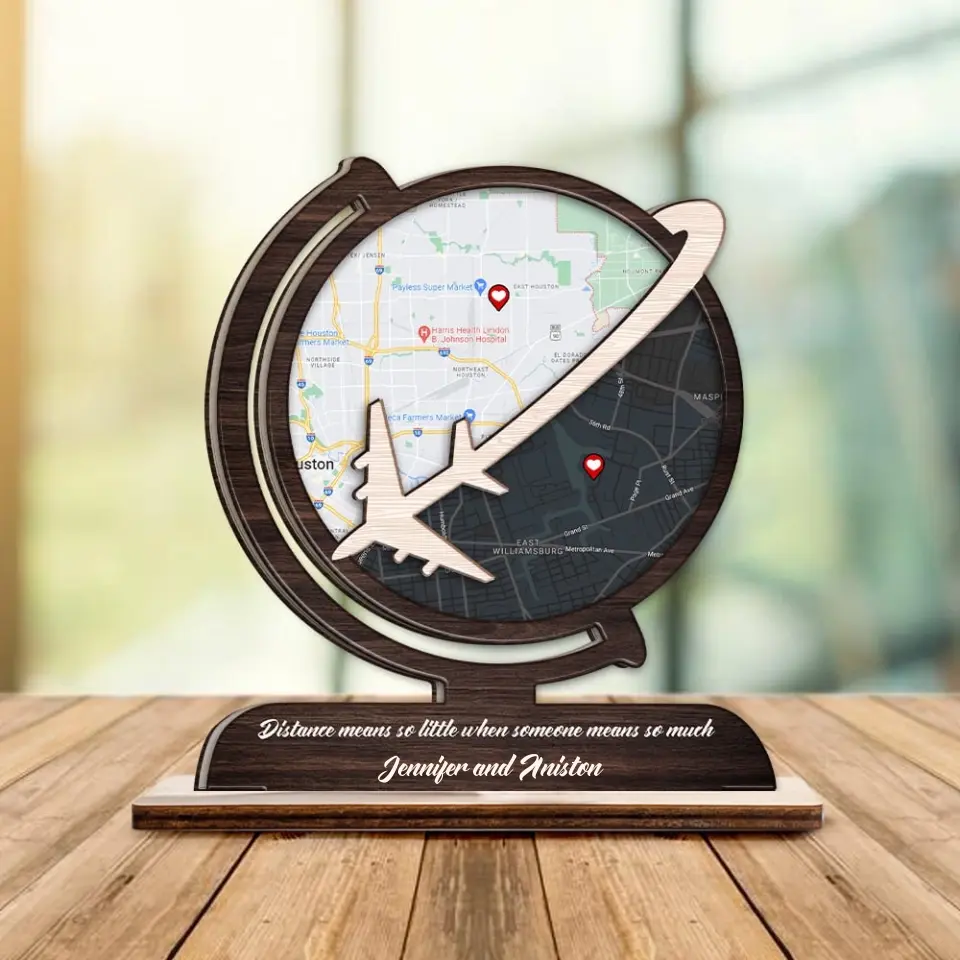 Custom Night Sky, Map Print By Location, Globe Shape, Wooden Plaque 3 Layers | 305IHPNPWP601 - Image 2