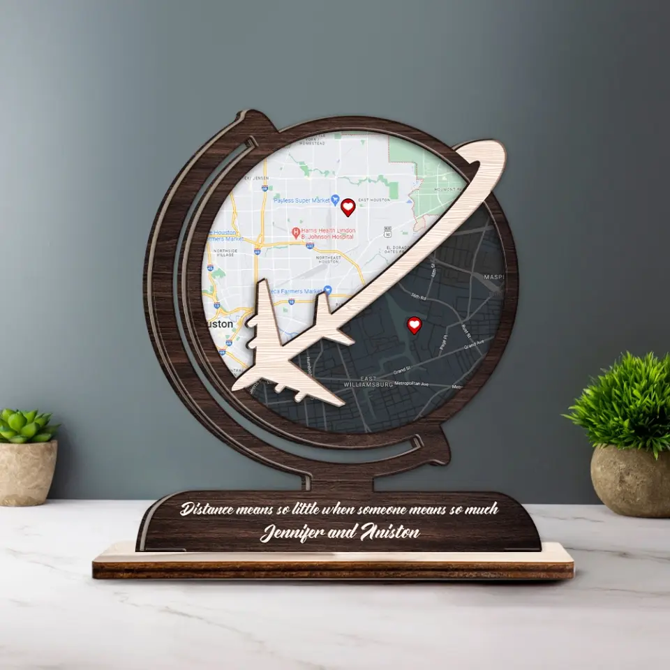 Custom Night Sky, Map Print By Location, Globe Shape, Wooden Plaque 3 Layers | 305IHPNPWP601 - Image 3
