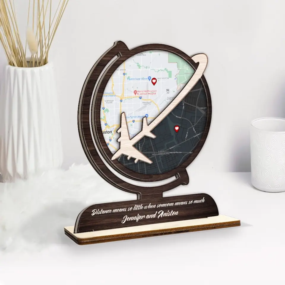 Custom Night Sky, Map Print By Location, Globe Shape, Wooden Plaque 3 Layers | 305IHPNPWP601 - Image 4