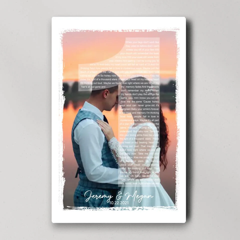 Custom Photo And Favorite Song Lyrics Custom Canvas Poster 1 Year Anniversary Gift For Couples - Image 7