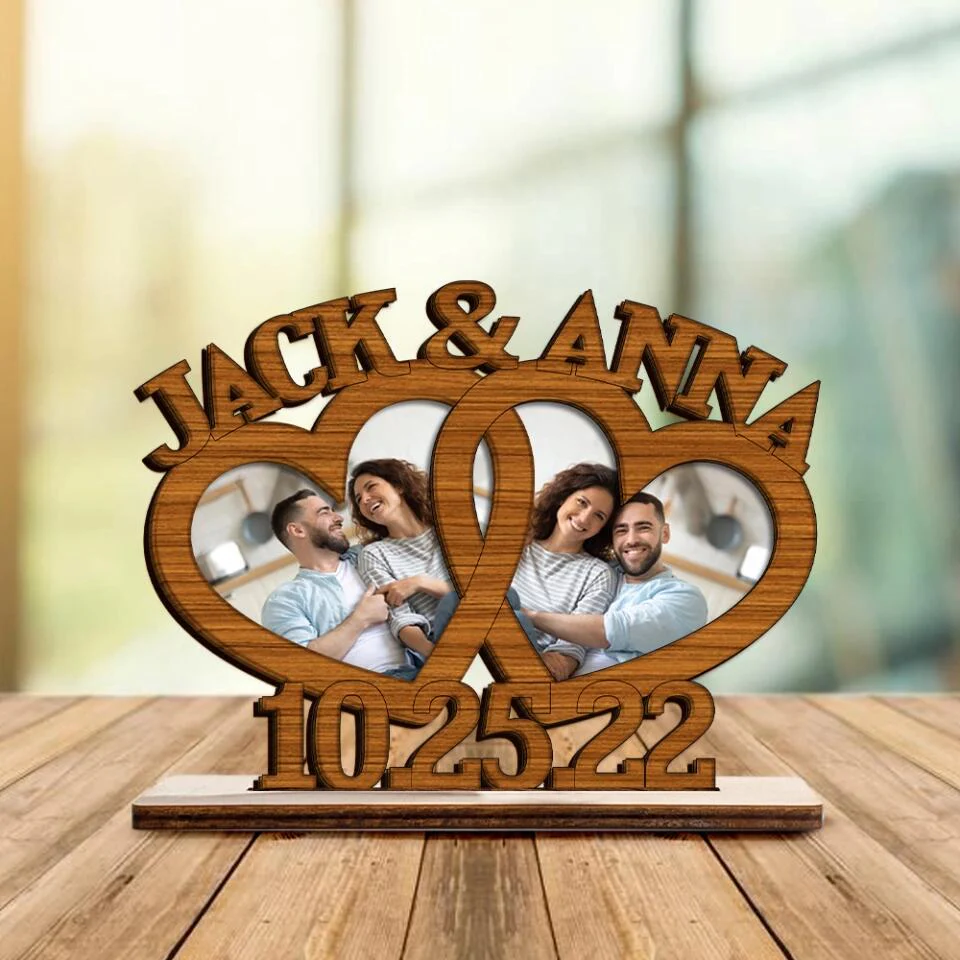 Custom Photo and Name Wooden/Acrylic Plaque Anniversary Gift For Couple, Husband and Wife on Valentine's Day - Valentine Gift, Birthday Gift For Him/For Her - 212IHNNPWP977 - Image 4