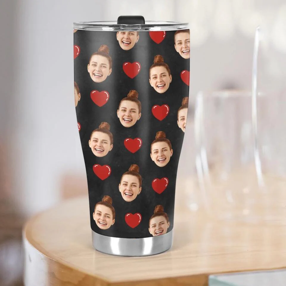 Custom Photo Background And Pattern - Personalized Curved Tumbler - Image 10