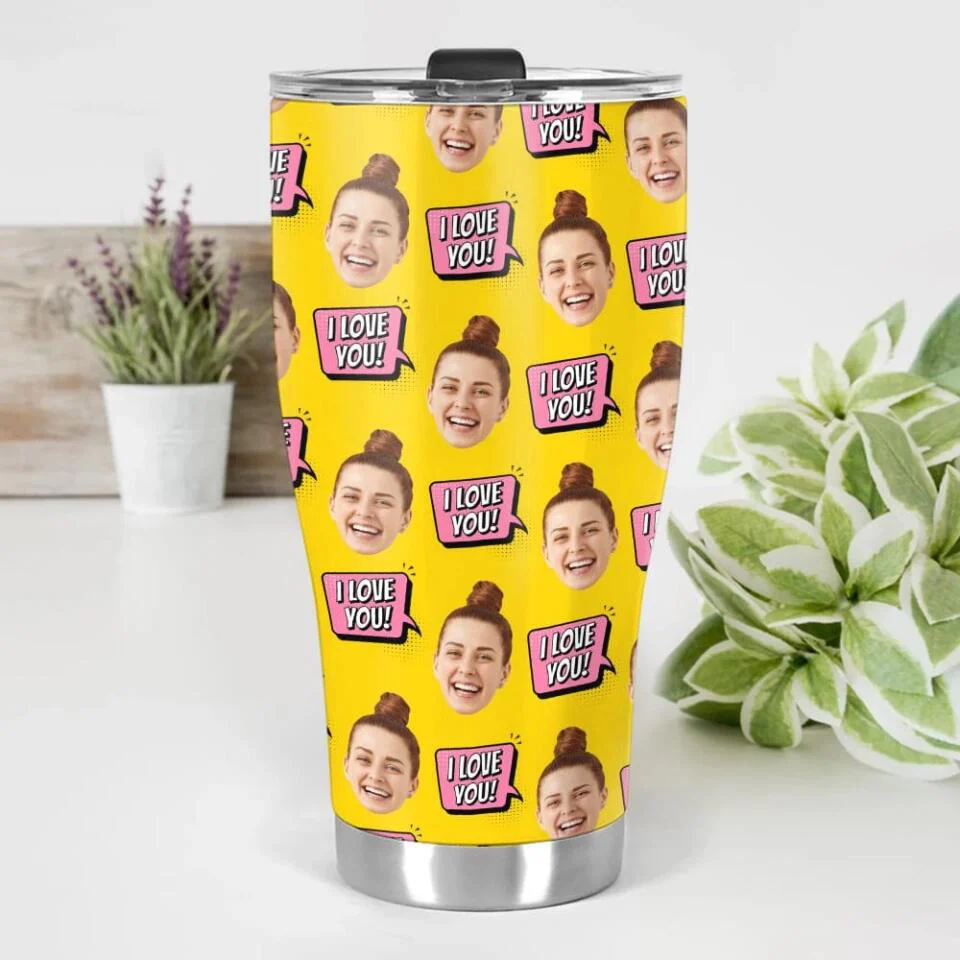 Custom Photo Background And Pattern - Personalized Curved Tumbler - Image 11
