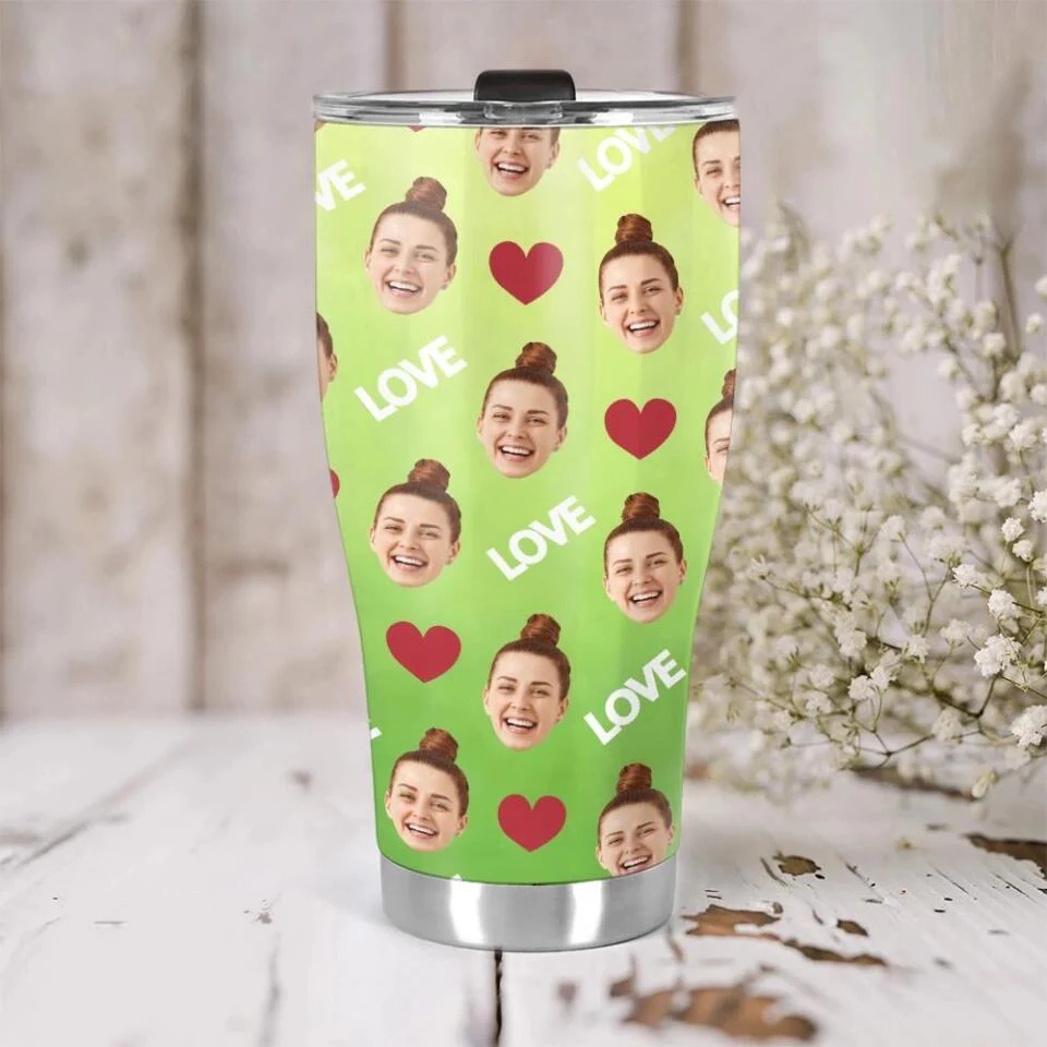 Custom Photo Background And Pattern - Personalized Curved Tumbler - Image 14