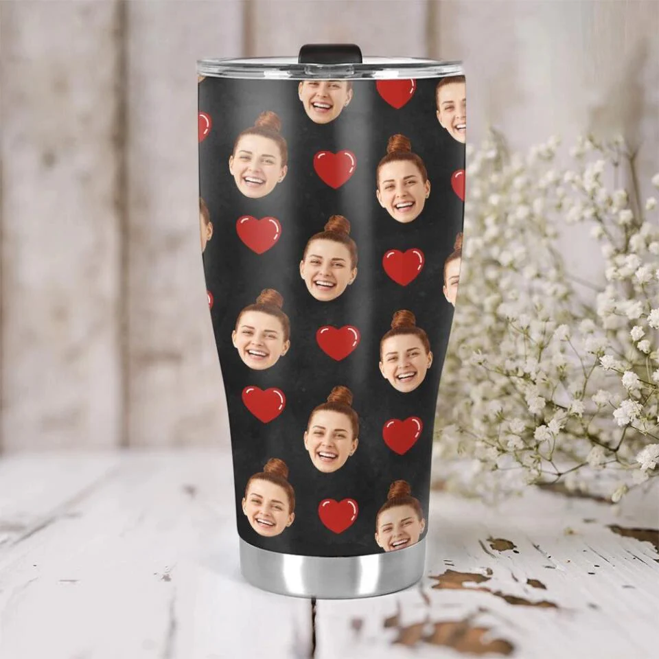 Custom Photo Background And Pattern - Personalized Curved Tumbler - Image 15