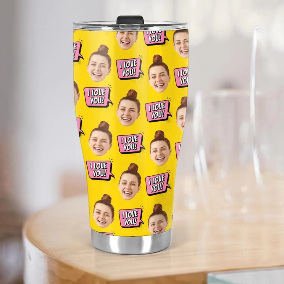Custom Photo Background And Pattern - Personalized Curved Tumbler - Image 16