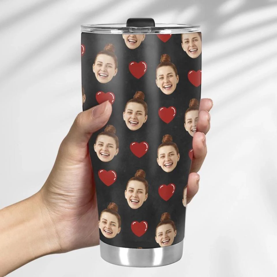 Custom Photo Background And Pattern - Personalized Curved Tumbler - Image 5
