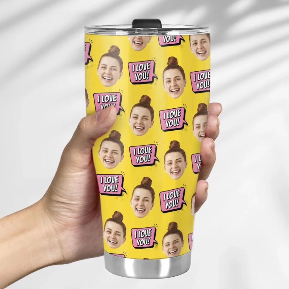 Custom Photo Background And Pattern - Personalized Curved Tumbler - Image 6