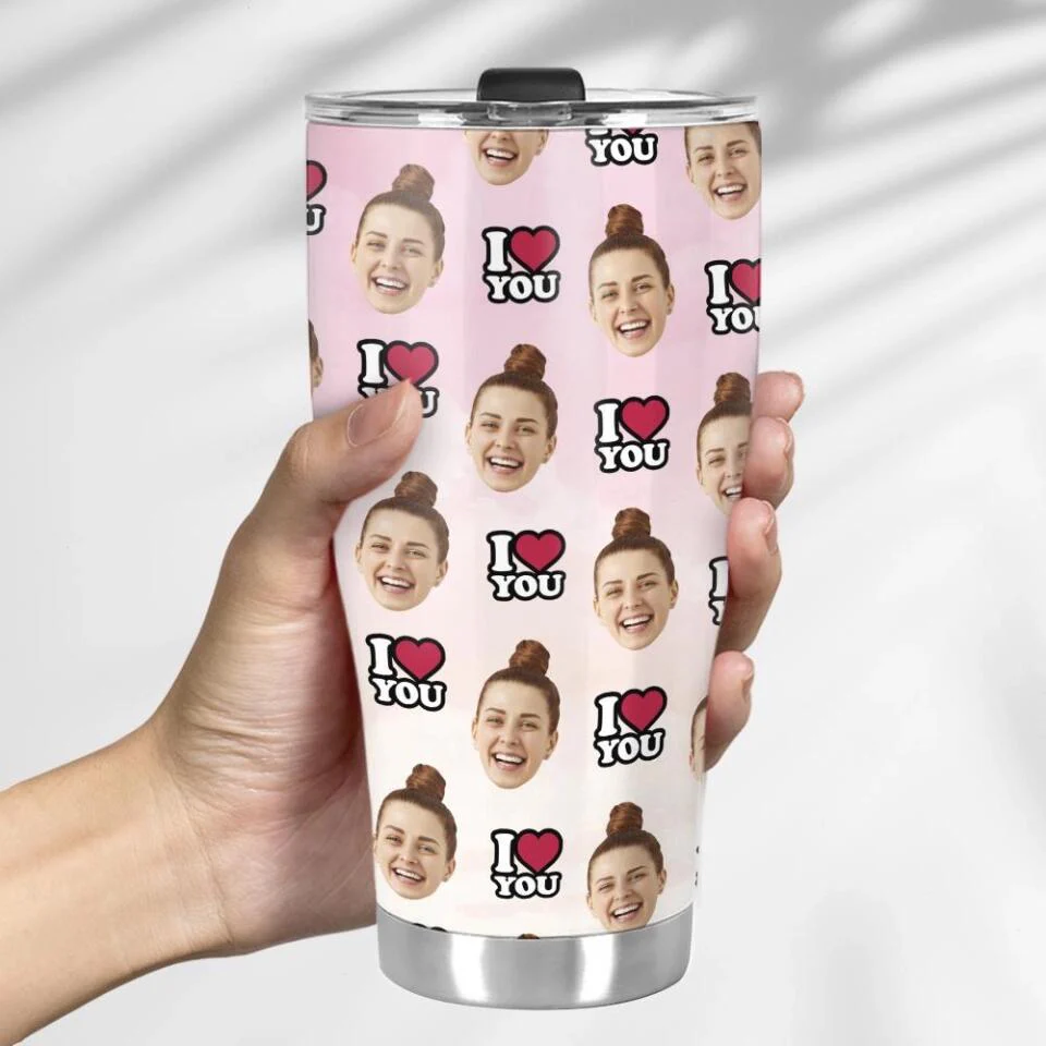 Custom Photo Background And Pattern - Personalized Curved Tumbler - Image 7