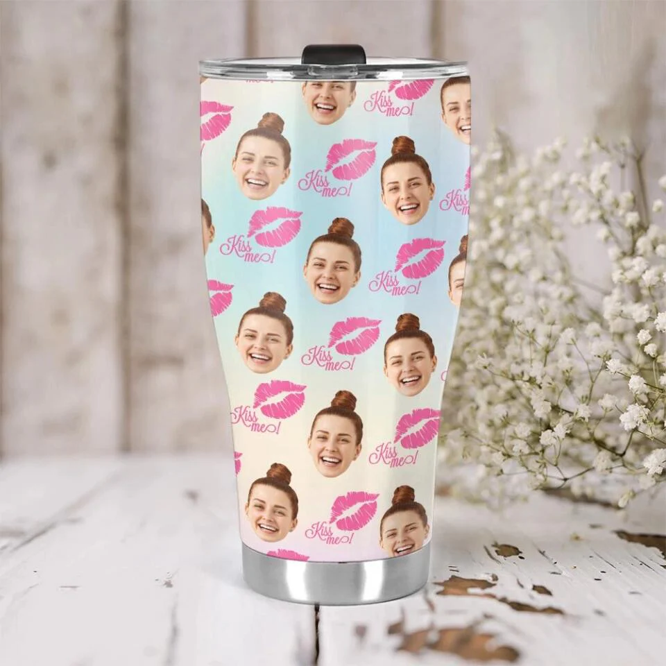 Custom Photo Background And Pattern - Personalized Curved Tumbler - Image 8