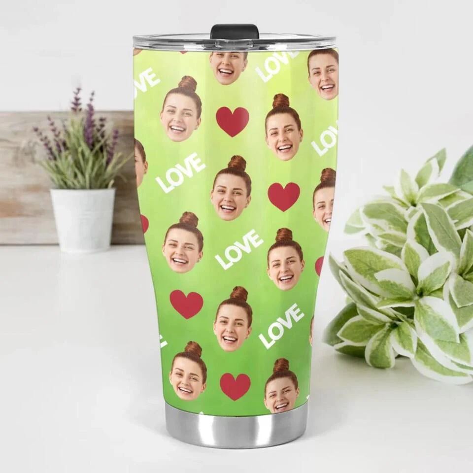 Custom Photo Background And Pattern - Personalized Curved Tumbler - Image 9