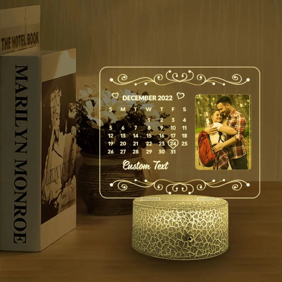Personalized Valentine Gifts - Loving Light - Customizable 3D LED Photo & Date Lamp - Image 5