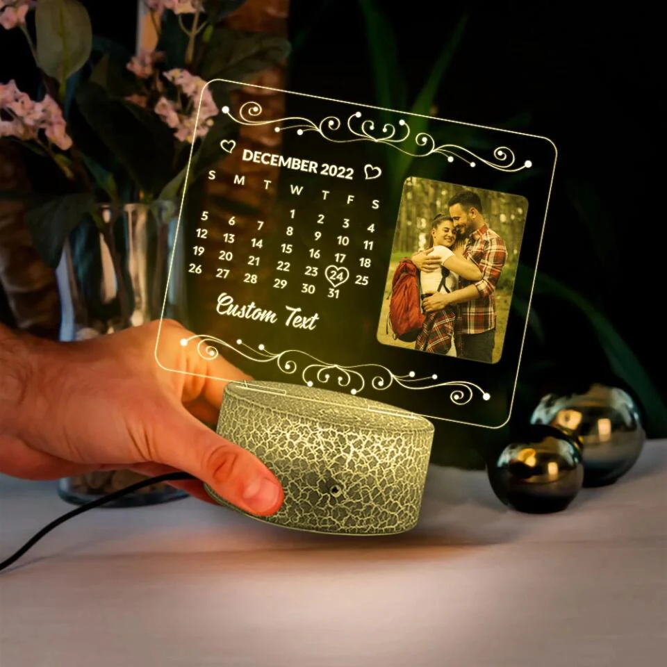 Personalized Valentine Gifts - Loving Light - Customizable 3D LED Photo & Date Lamp - Image 6