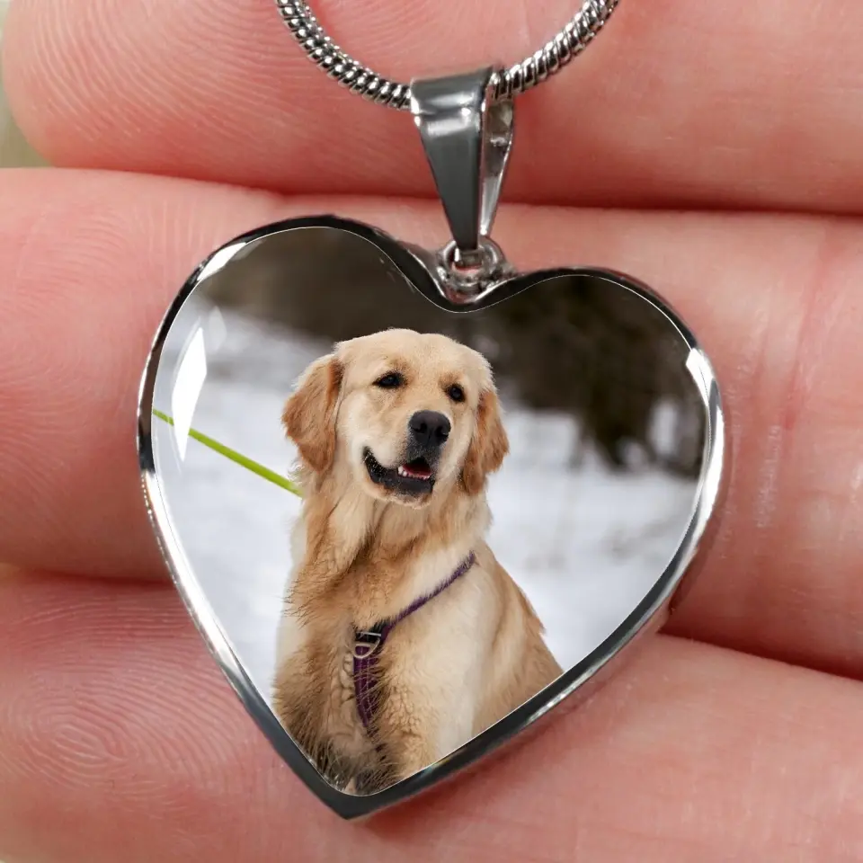 Custom Photo Personalized Heart Silver Necklace Graphic Keychain - Image 20