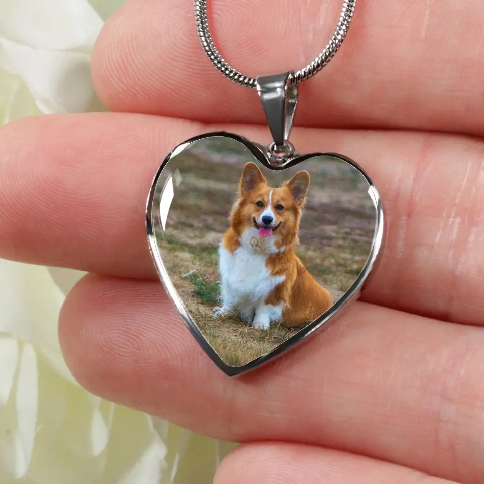 Custom Photo Personalized Heart Silver Necklace Graphic Keychain - Image 21