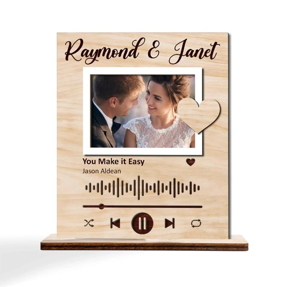 Custom Photo , Song Wooden Plaque for Music Lovers, Valentine Gift, Anniversary Gifts For Her Him - 212IHNLNWP881 - Image 2