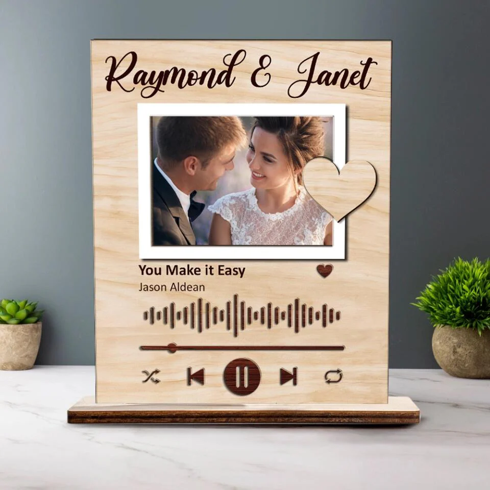 Custom Photo , Song Wooden Plaque for Music Lovers, Valentine Gift, Anniversary Gifts For Her Him - 212IHNLNWP881 - Image 4