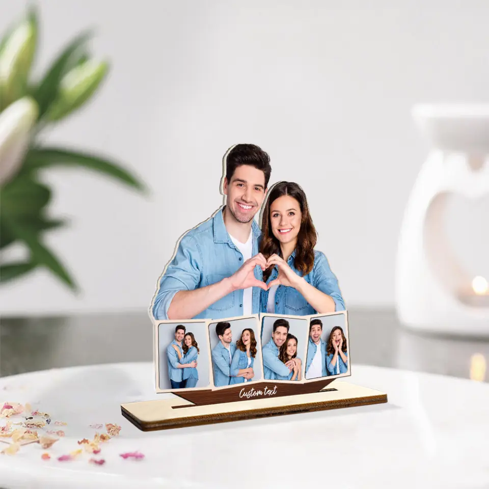 Custom Portrait From Photo, Wooden Plaque 3 Layers, Customizable Name And Text - Wooden Table top photo frames - 212IHPLNWP629