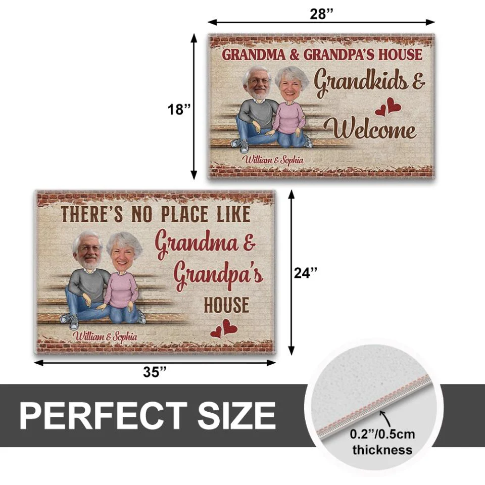 Personalized Valentine Gifts - Custom Quotes And Photo Grandpa & Grandma Doormat - Image 5