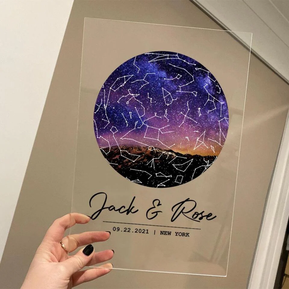 Custom Sky Map Night Sky Custom Acrylic Plaque Birthday Gift - Image 3