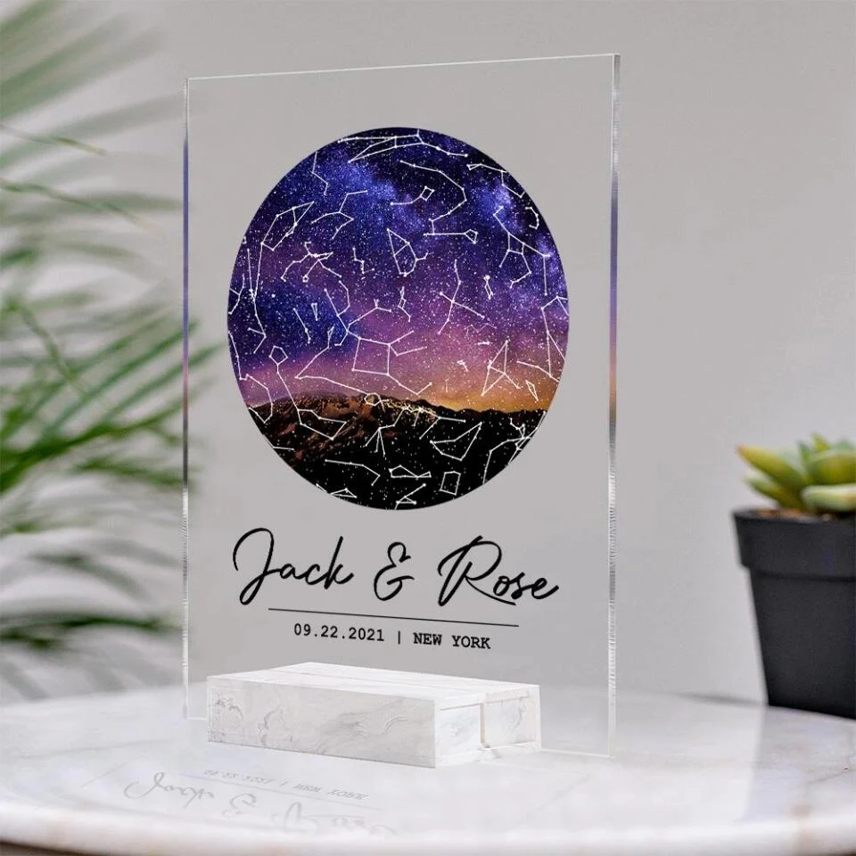 Custom Sky Map Night Sky Custom Acrylic Plaque Birthday Gift - Image 4