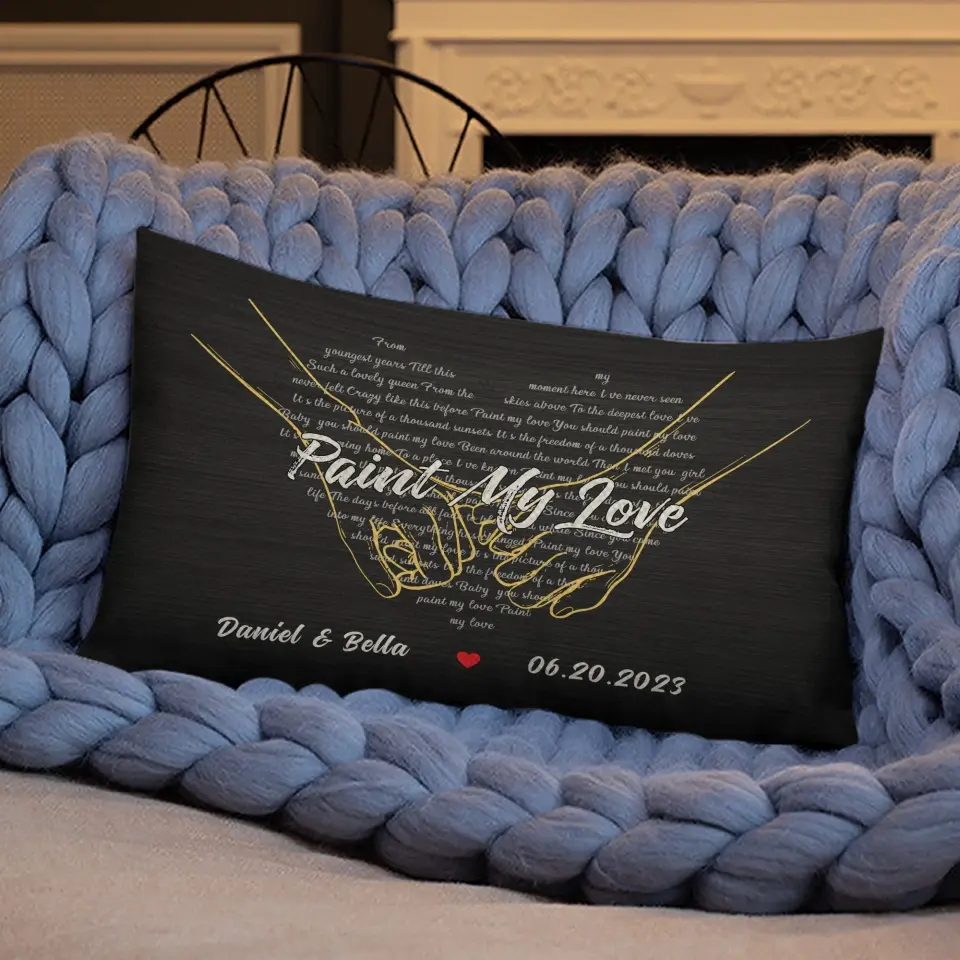 Custom Song Lyrics And Customizable Text - Rectangular Linen Pillow - Gift for Couple Anniversary | 305IHPNPPI602 - Image 11