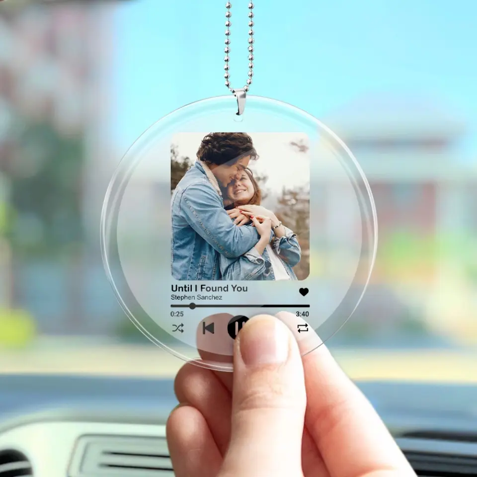 Personalized Valentine Gifts - Custom Song - Transparent Acrylic Car Ornament - Gift For Couple Anniversary - Image 3