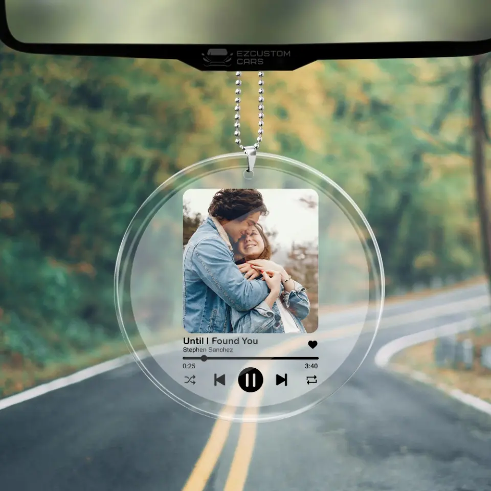 Personalized Valentine Gifts - Custom Song - Transparent Acrylic Car Ornament - Gift For Couple Anniversary - Image 5