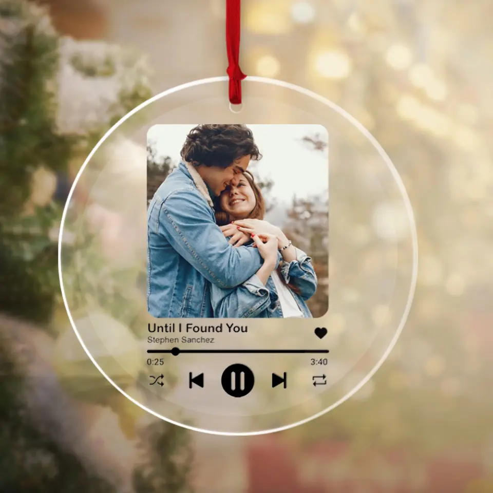 Personalized Valentine Gifts - Custom Song - Transparent Acrylic Car Ornament - Gift For Couple Anniversary - Image 8