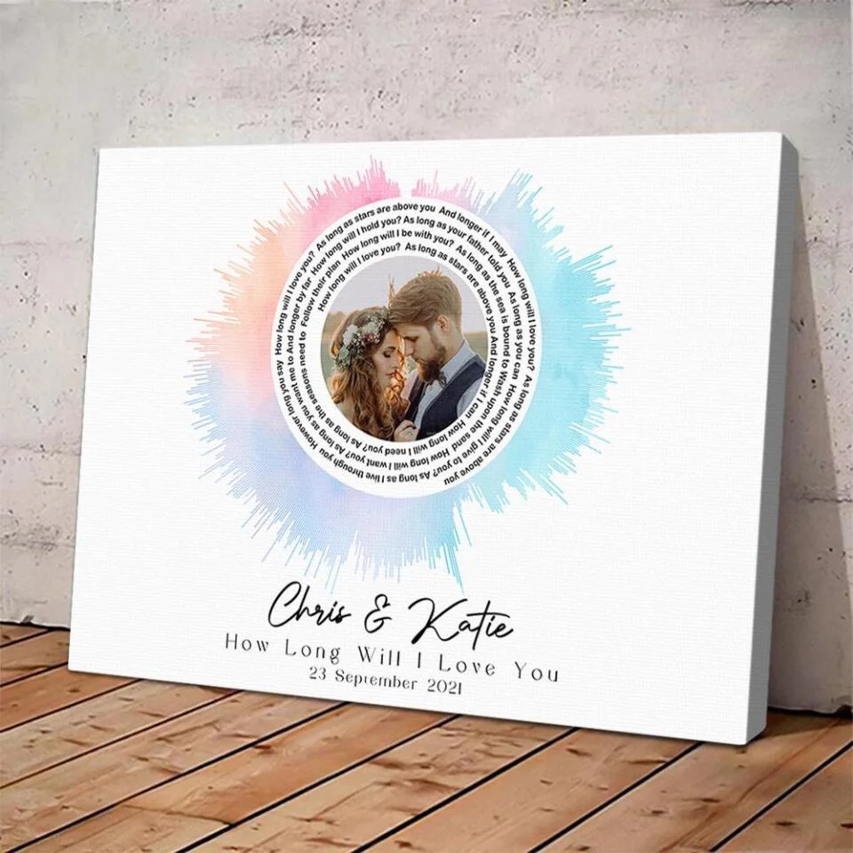 Custom Sound Wave Photo And Message Custom Canvas Poster Anniversary Gift For Couples - Image 10