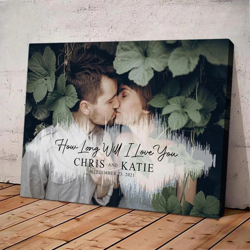 Custom Sound Wave Photo And Message Custom Canvas Poster Anniversary Gift For Couples - Image 12