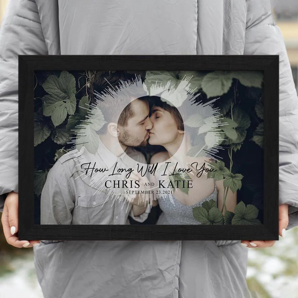 Custom Sound Wave Photo And Message Custom Canvas Poster Anniversary Gift For Couples - Image 15