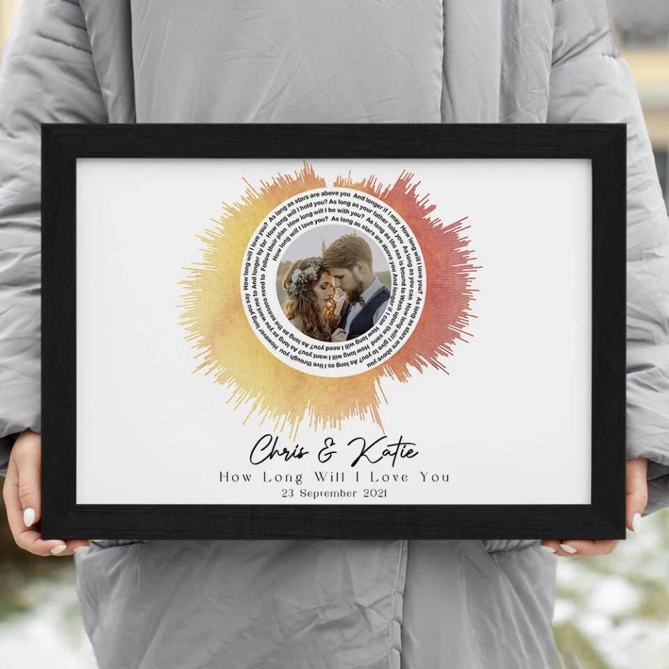 Custom Sound Wave Photo And Message Custom Canvas Poster Anniversary Gift For Couples - Image 16