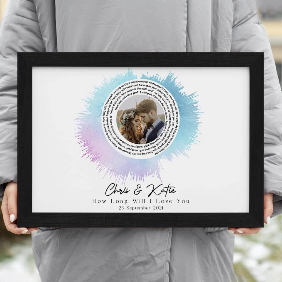 Custom Sound Wave Photo And Message Custom Canvas Poster Anniversary Gift For Couples - Image 18