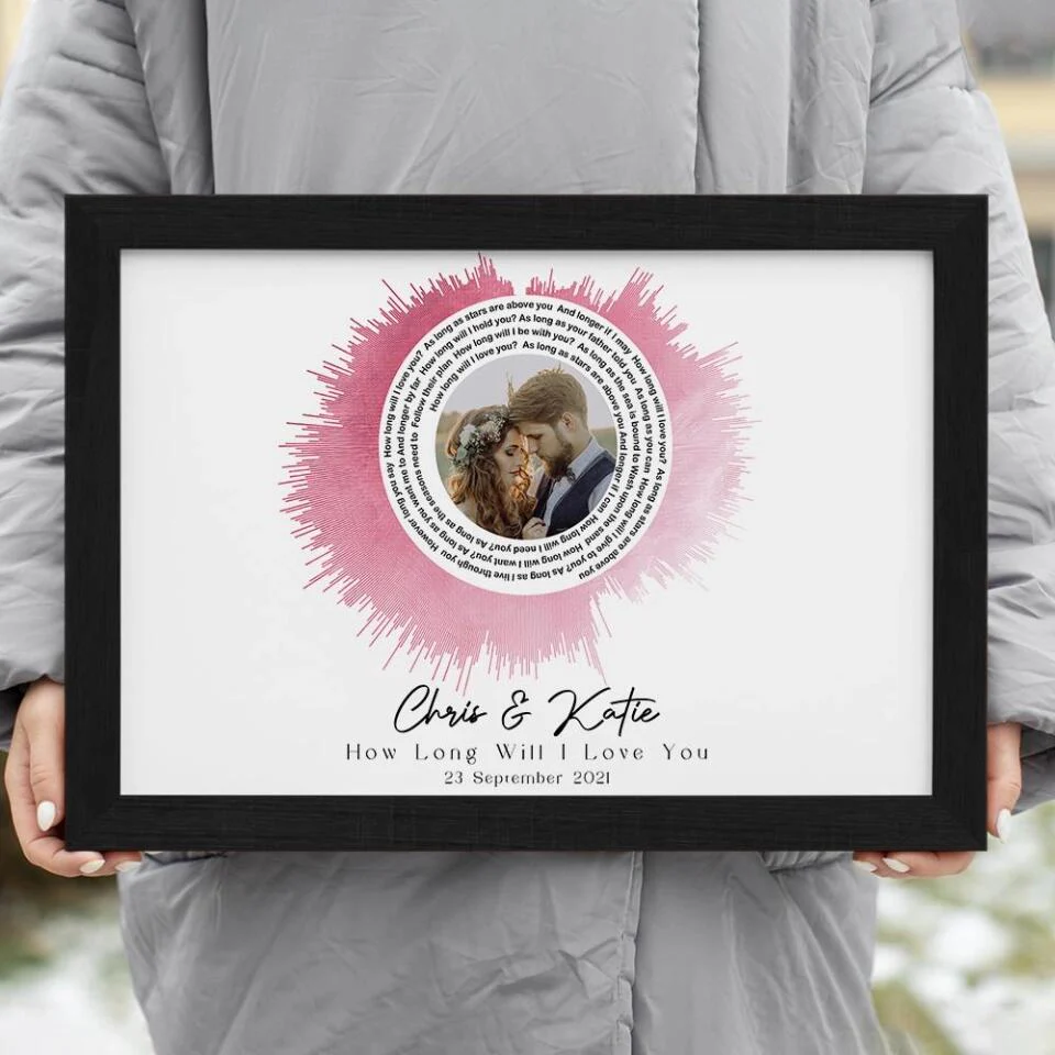 Custom Sound Wave Photo And Message Custom Canvas Poster Anniversary Gift For Couples - Image 20