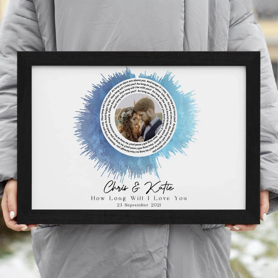 Custom Sound Wave Photo And Message Custom Canvas Poster Anniversary Gift For Couples - Image 22