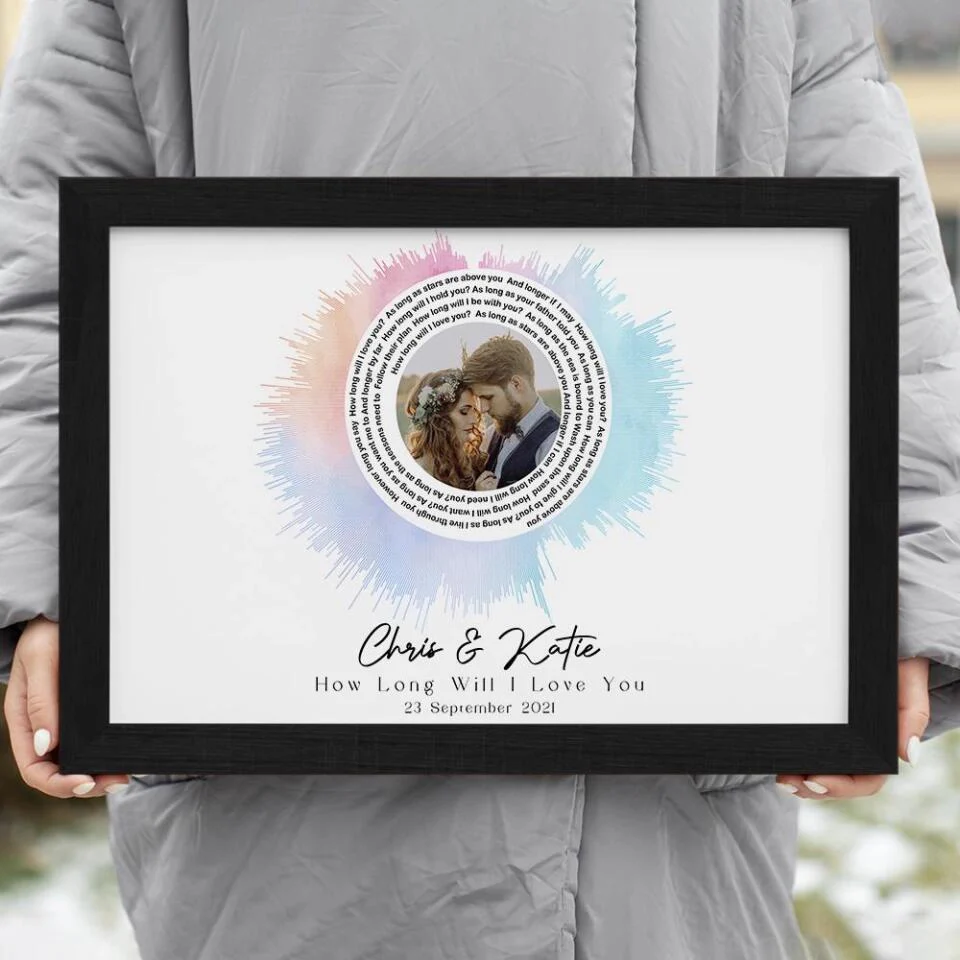 Custom Sound Wave Photo And Message Custom Canvas Poster Anniversary Gift For Couples - Image 24