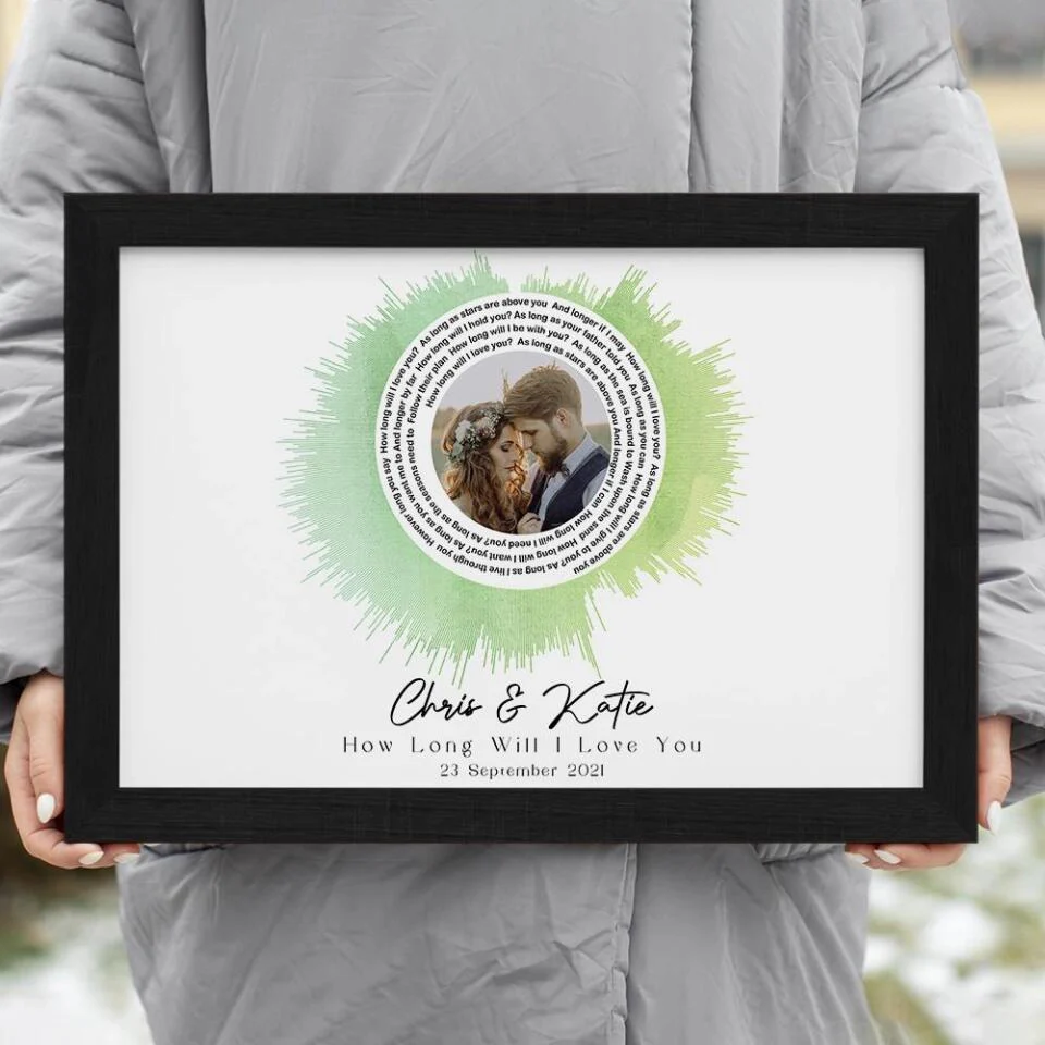 Custom Sound Wave Photo And Message Custom Canvas Poster Anniversary Gift For Couples - Image 26