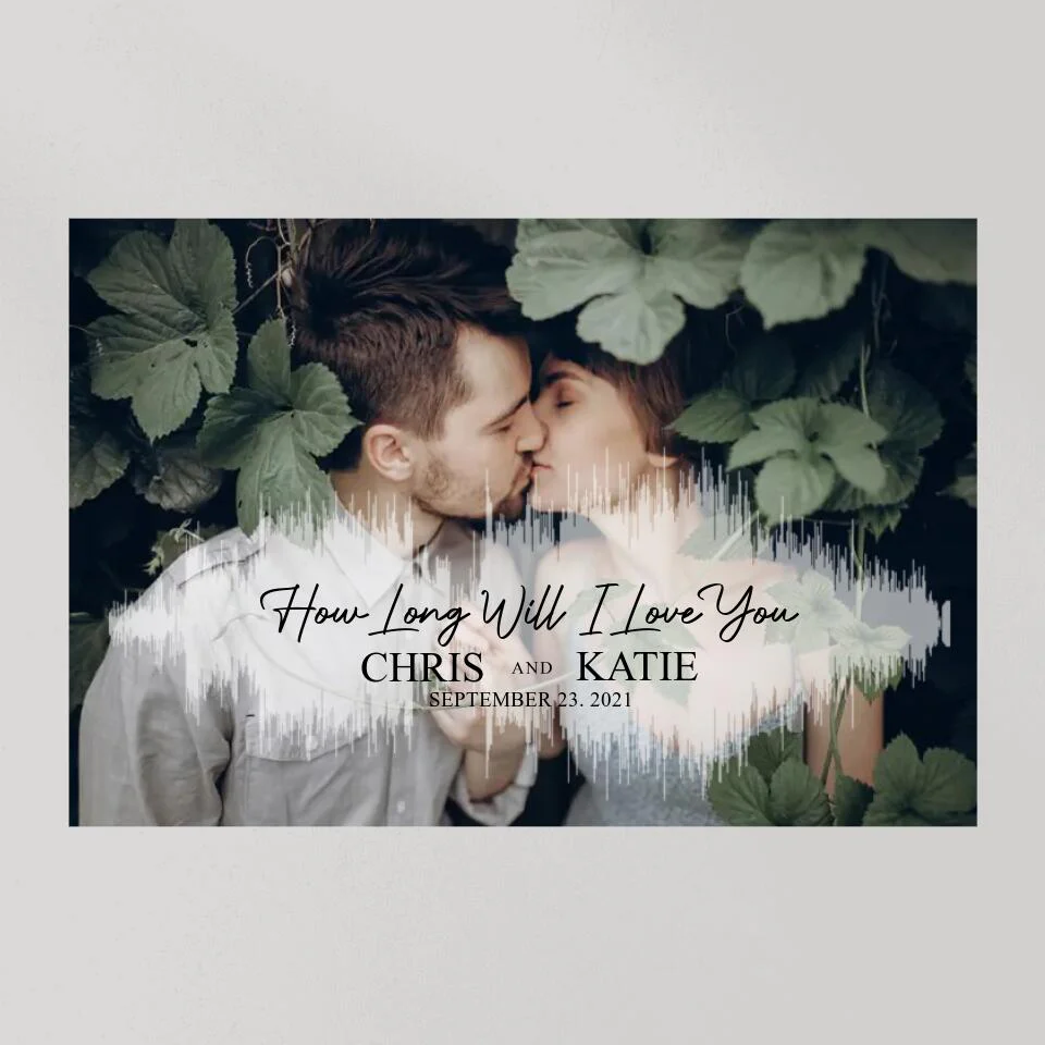 Custom Sound Wave Photo And Message Custom Canvas Poster Anniversary Gift For Couples - Image 28