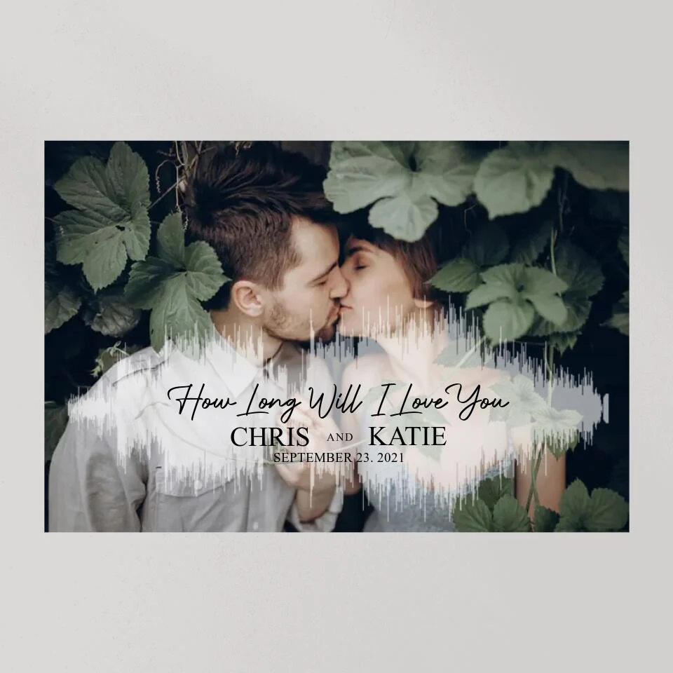 Custom Sound Wave Photo And Message Custom Canvas Poster Anniversary Gift For Couples - Image 30
