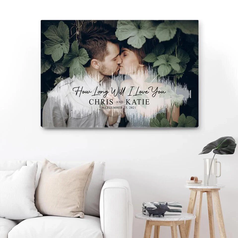 Custom Sound Wave Photo And Message Custom Canvas Poster Anniversary Gift For Couples - Image 31