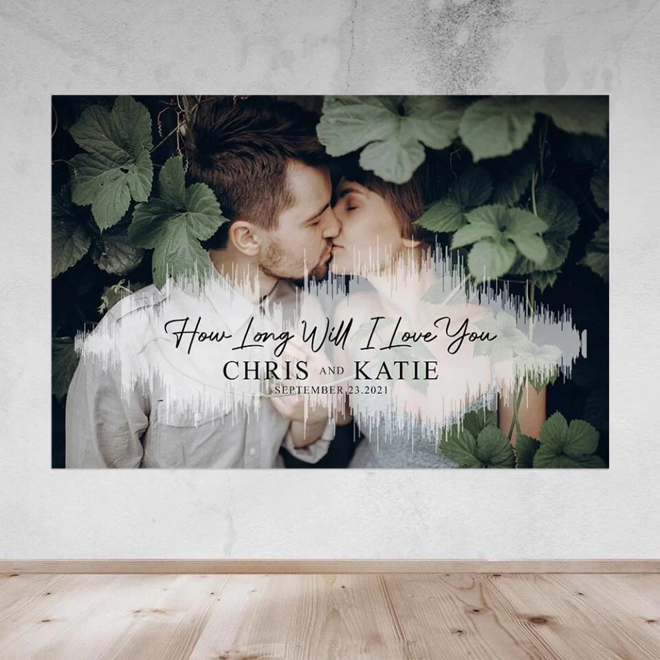 Custom Sound Wave Photo And Message Custom Canvas Poster Anniversary Gift For Couples - Image 32