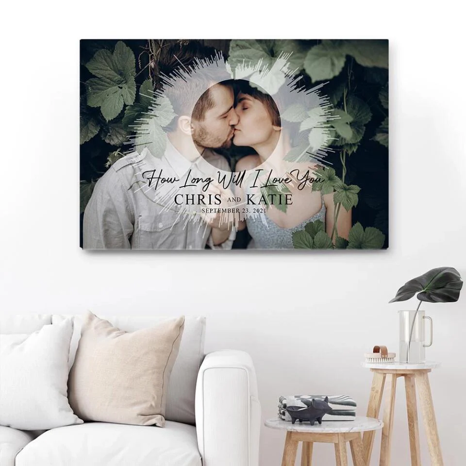 Custom Sound Wave Photo And Message Custom Canvas Poster Anniversary Gift For Couples - Image 33