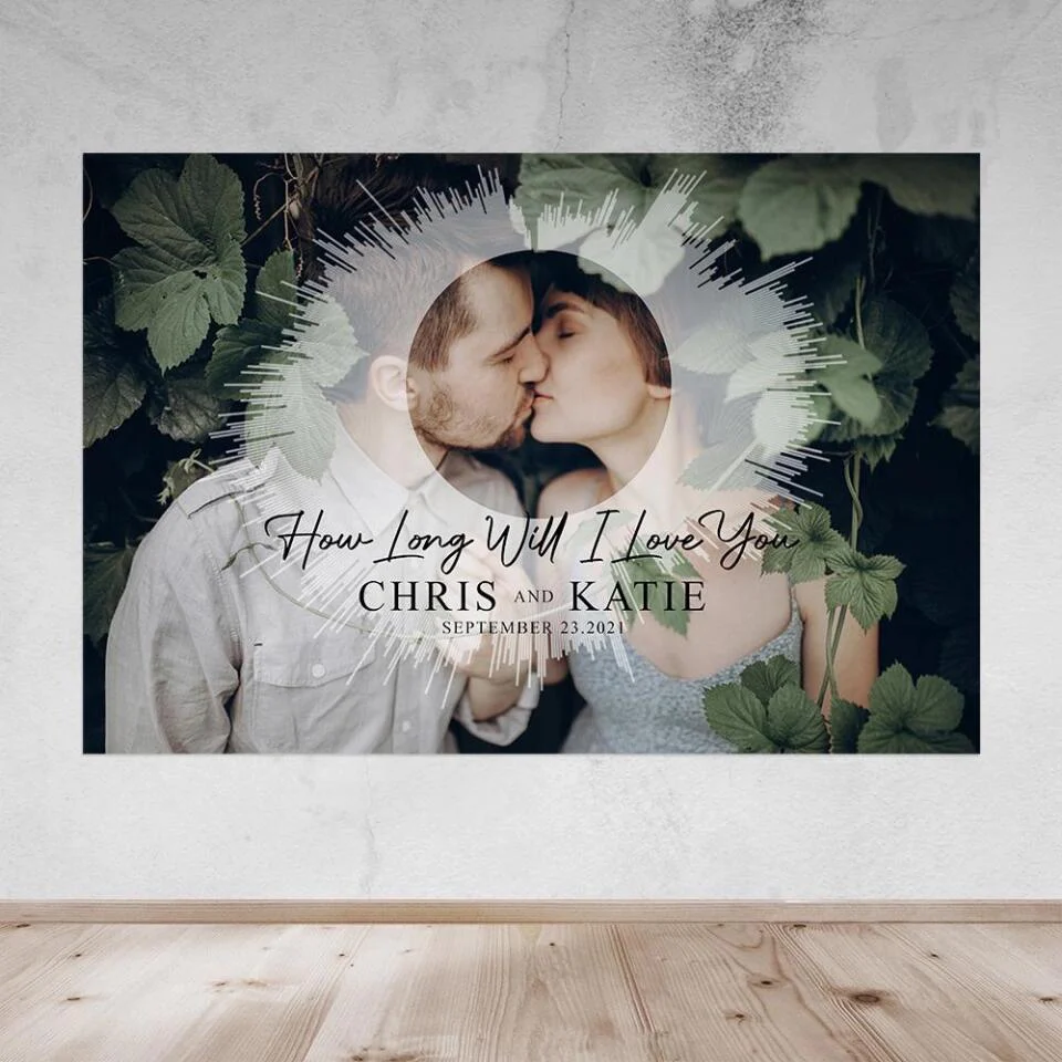 Custom Sound Wave Photo And Message Custom Canvas Poster Anniversary Gift For Couples - Image 34