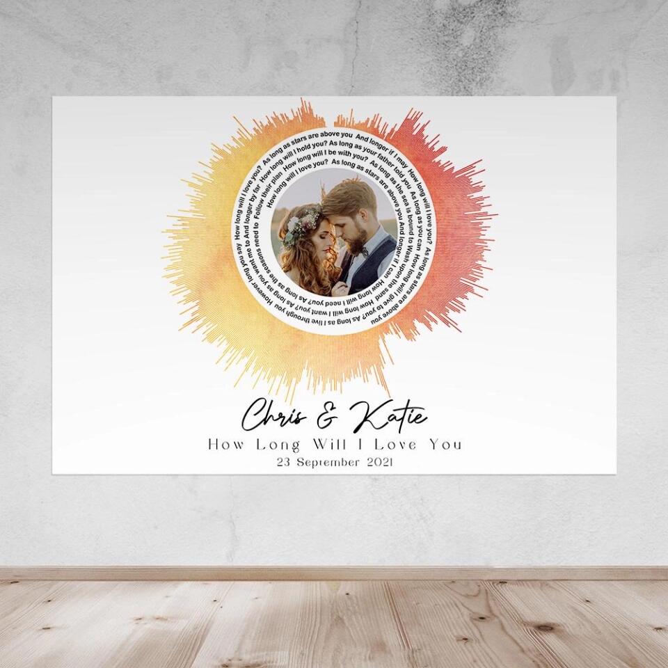 Custom Sound Wave Photo And Message Custom Canvas Poster Anniversary Gift For Couples - Image 35