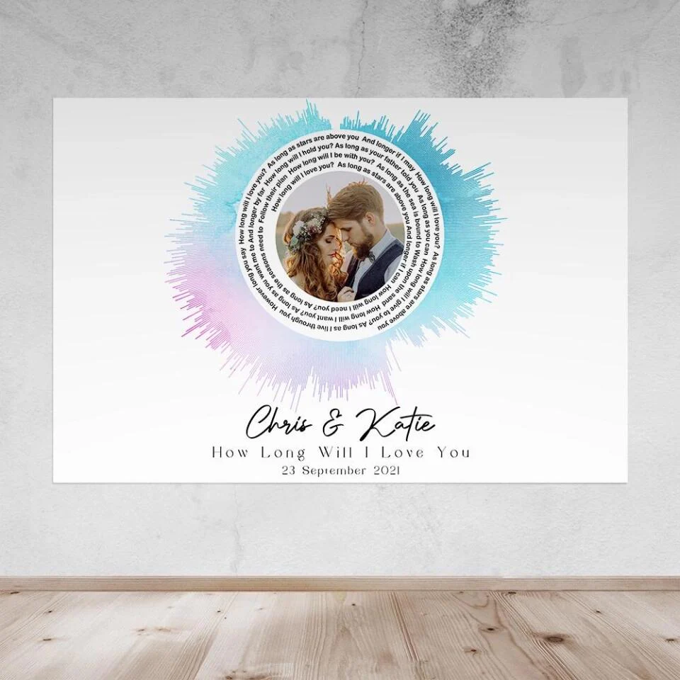 Custom Sound Wave Photo And Message Custom Canvas Poster Anniversary Gift For Couples - Image 36