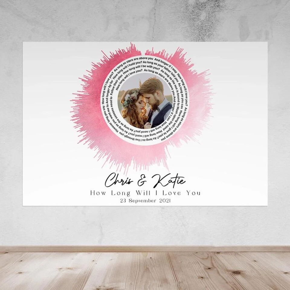 Custom Sound Wave Photo And Message Custom Canvas Poster Anniversary Gift For Couples - Image 37