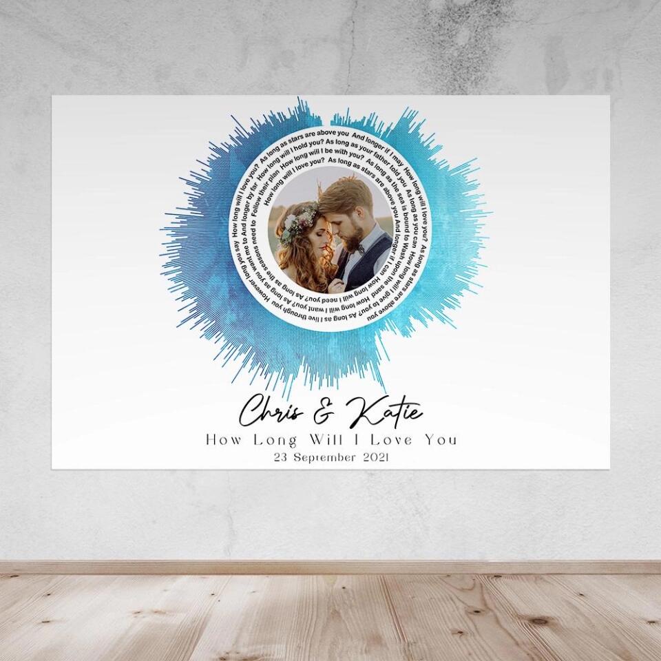 Custom Sound Wave Photo And Message Custom Canvas Poster Anniversary Gift For Couples - Image 38